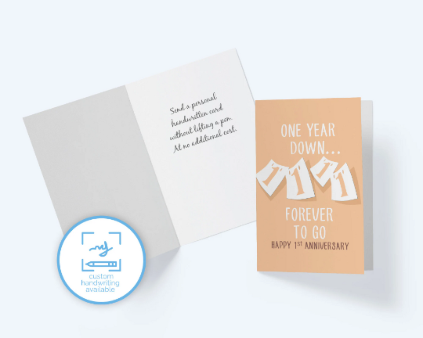 1 Year Down Anniversary Greeting Card.