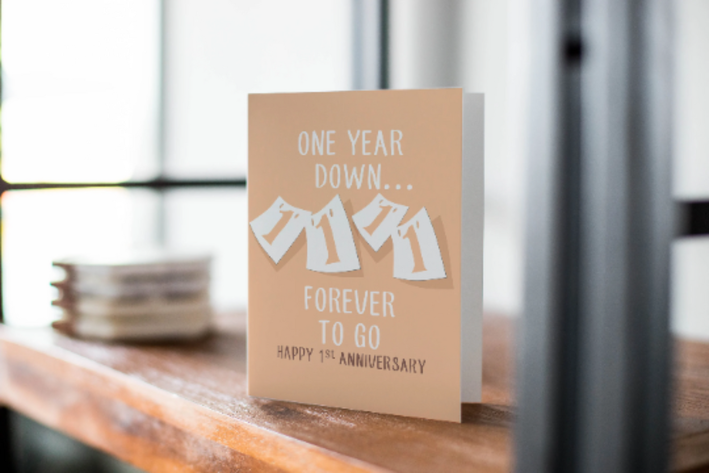1 Year Down Anniversary Greeting Card.
