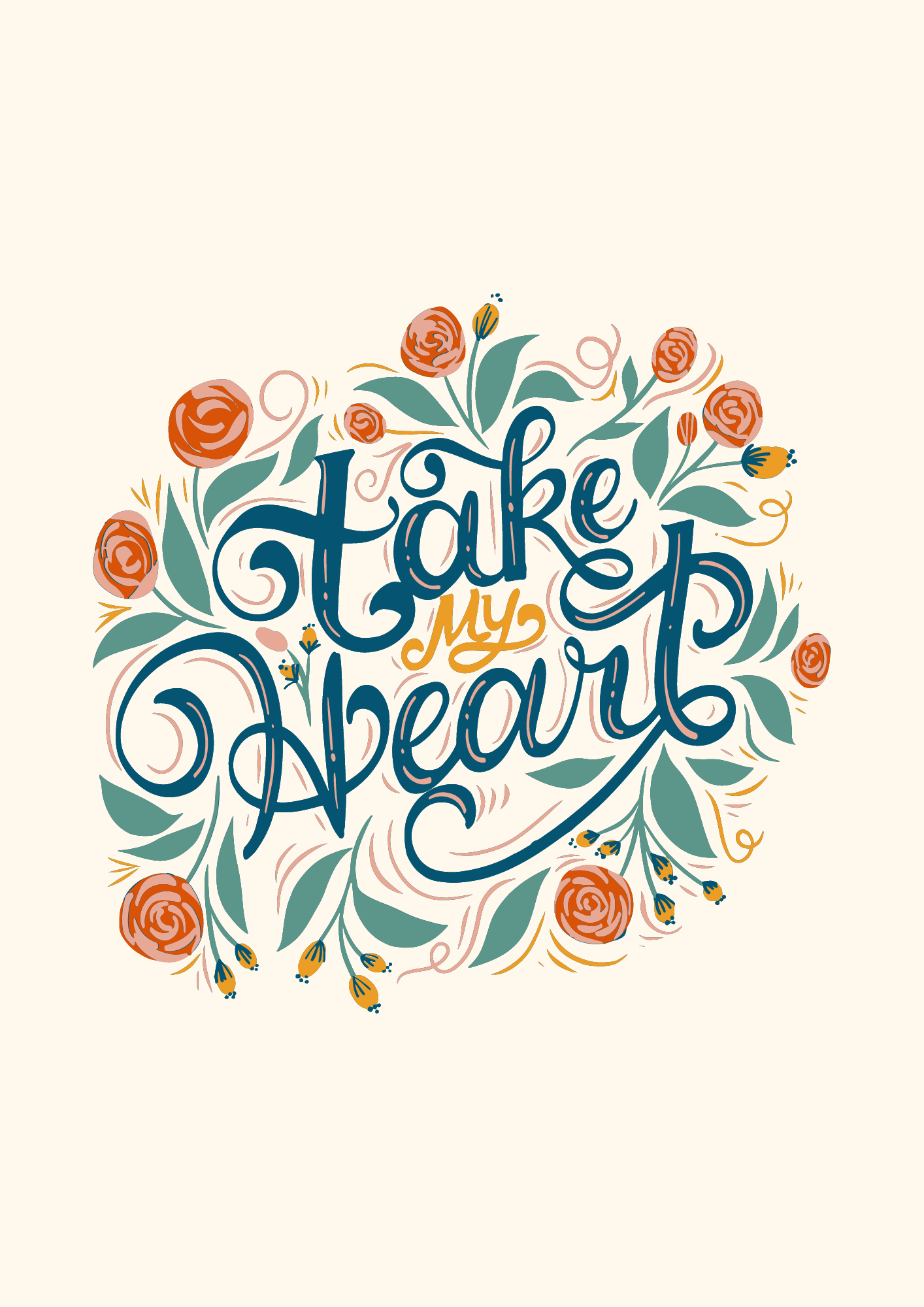 Take My Heart Valentine's Day Greeting Card