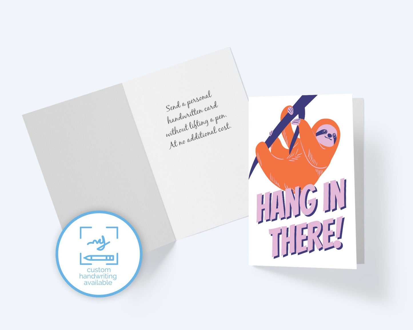 Hang In There Sloth Encouragement Card.