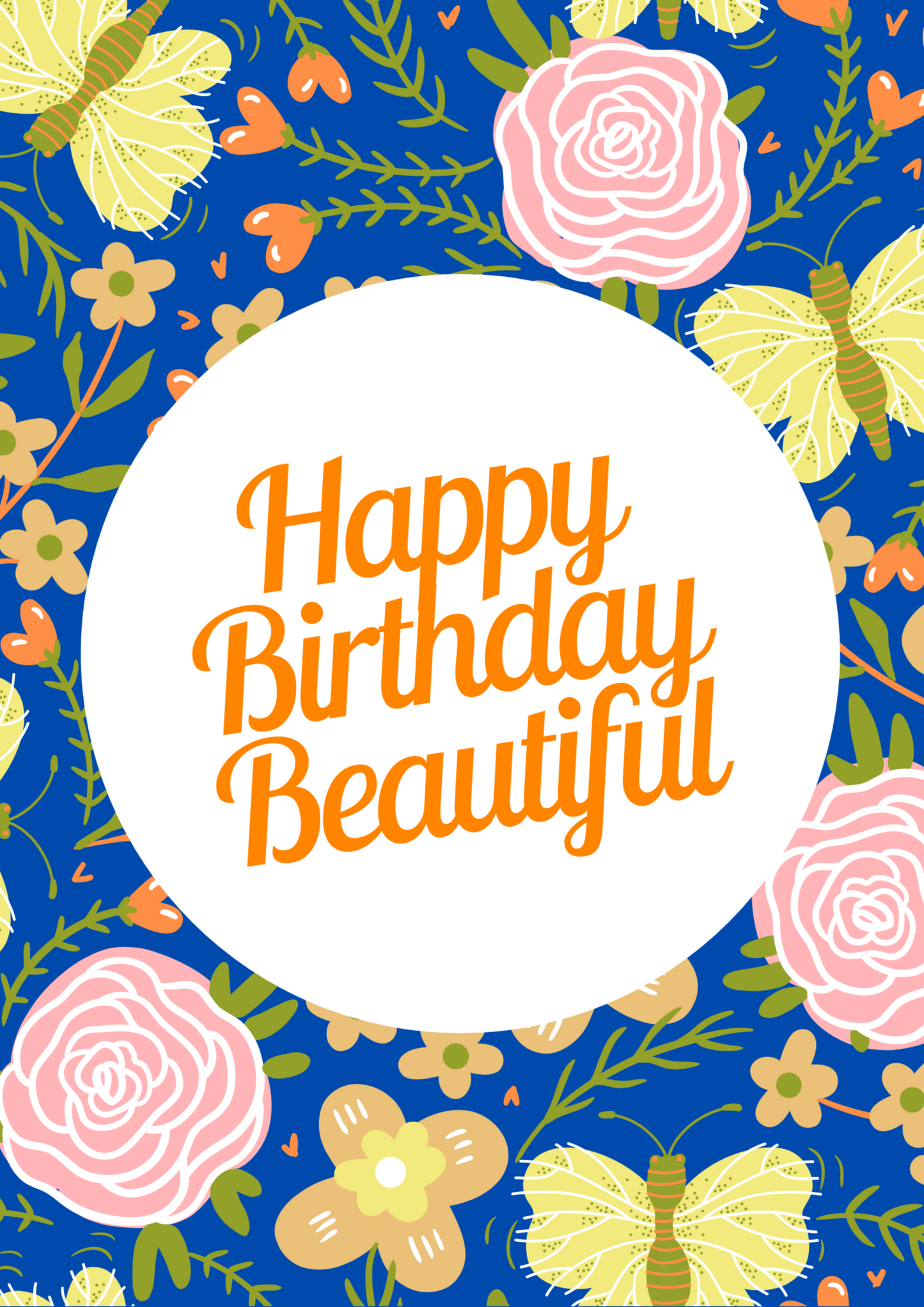 Happy Birthday Beautiful Greeting Card.