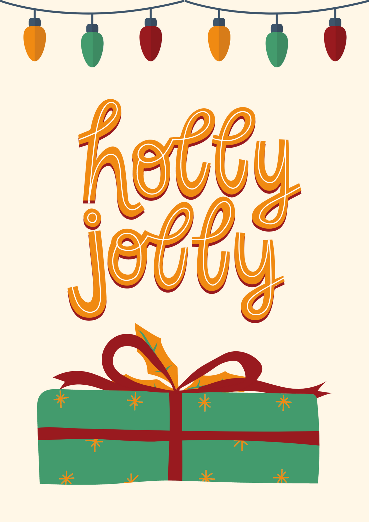 Holly Jolly Christmas Greeting Card.