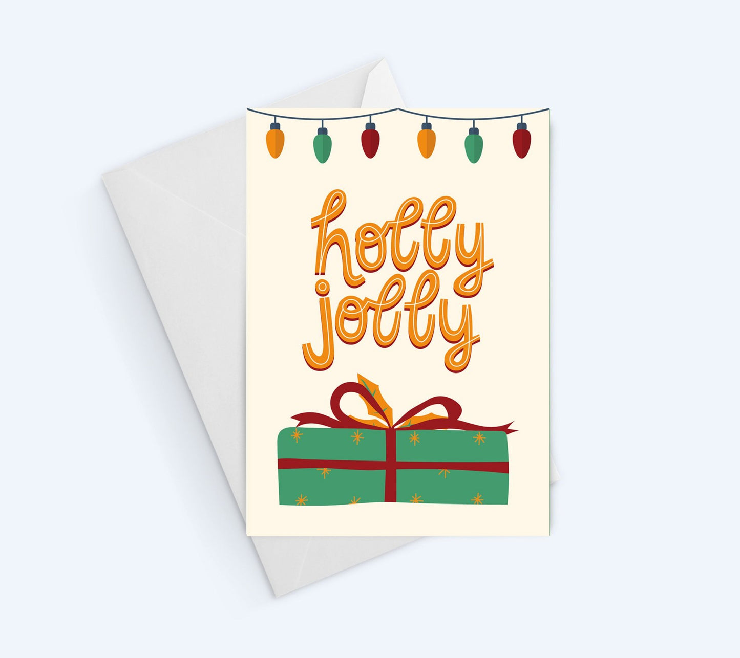 Holly Jolly Christmas Greeting Card.