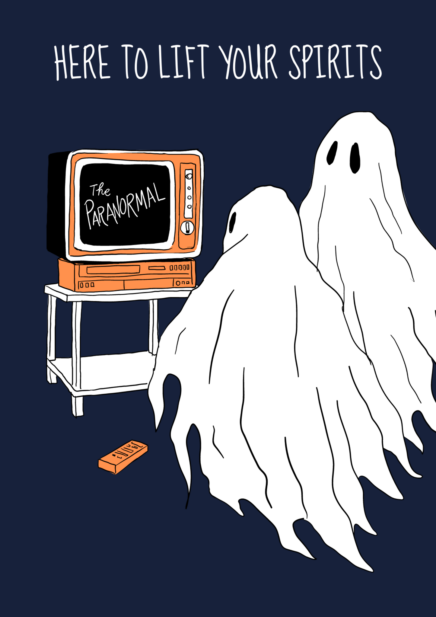 Here To Lift Your Spirits Greeting Card - Encouragement Card - Happy Halloween Greeting.