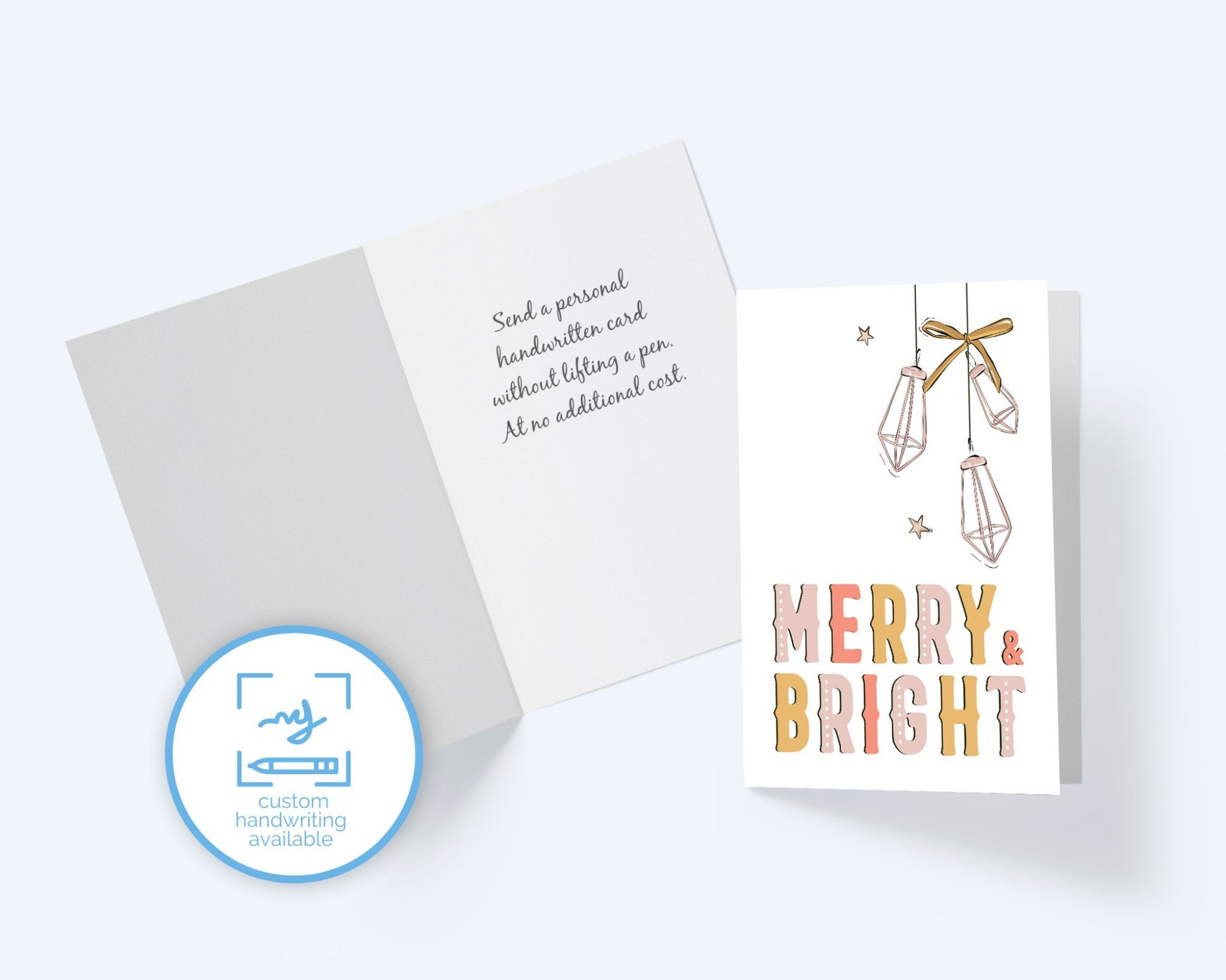 Merry & Bright Sparkles Happy Holidays Christmas Card.