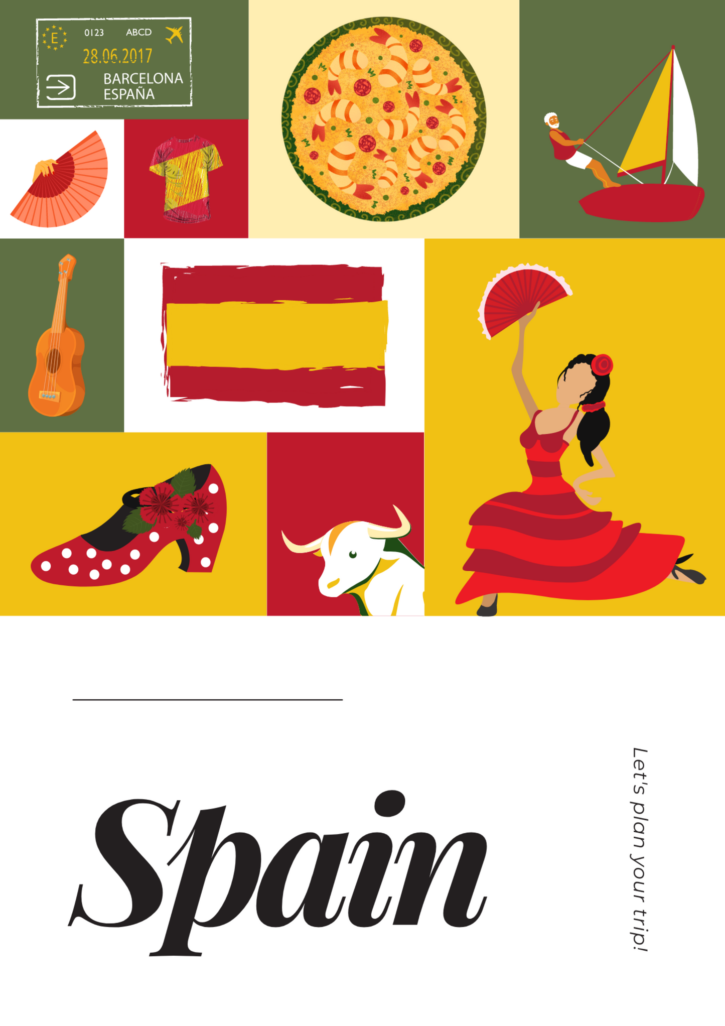 European Travel Posters - France - Spain - Italy - Poster Set.