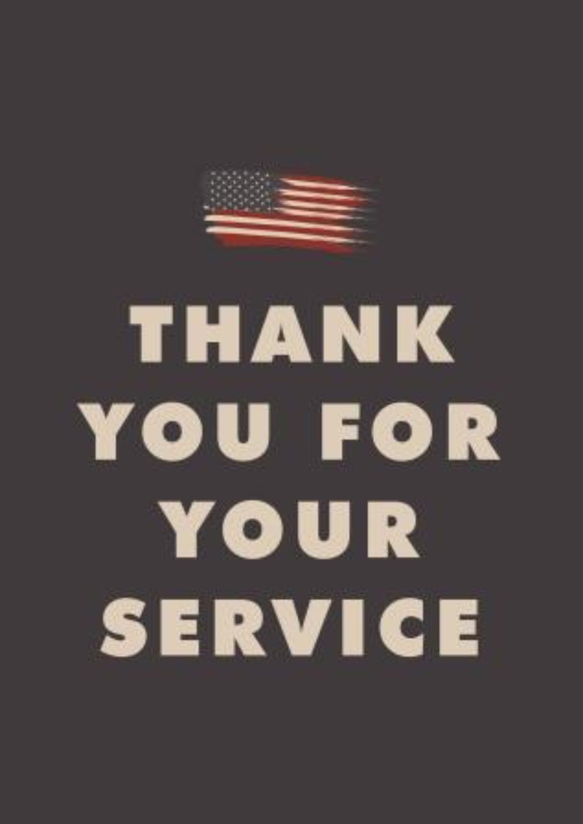 Thank You For Your Service Greeting Card.