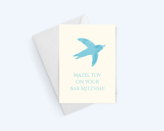 Bar Mitzvah Dove Greeting Card