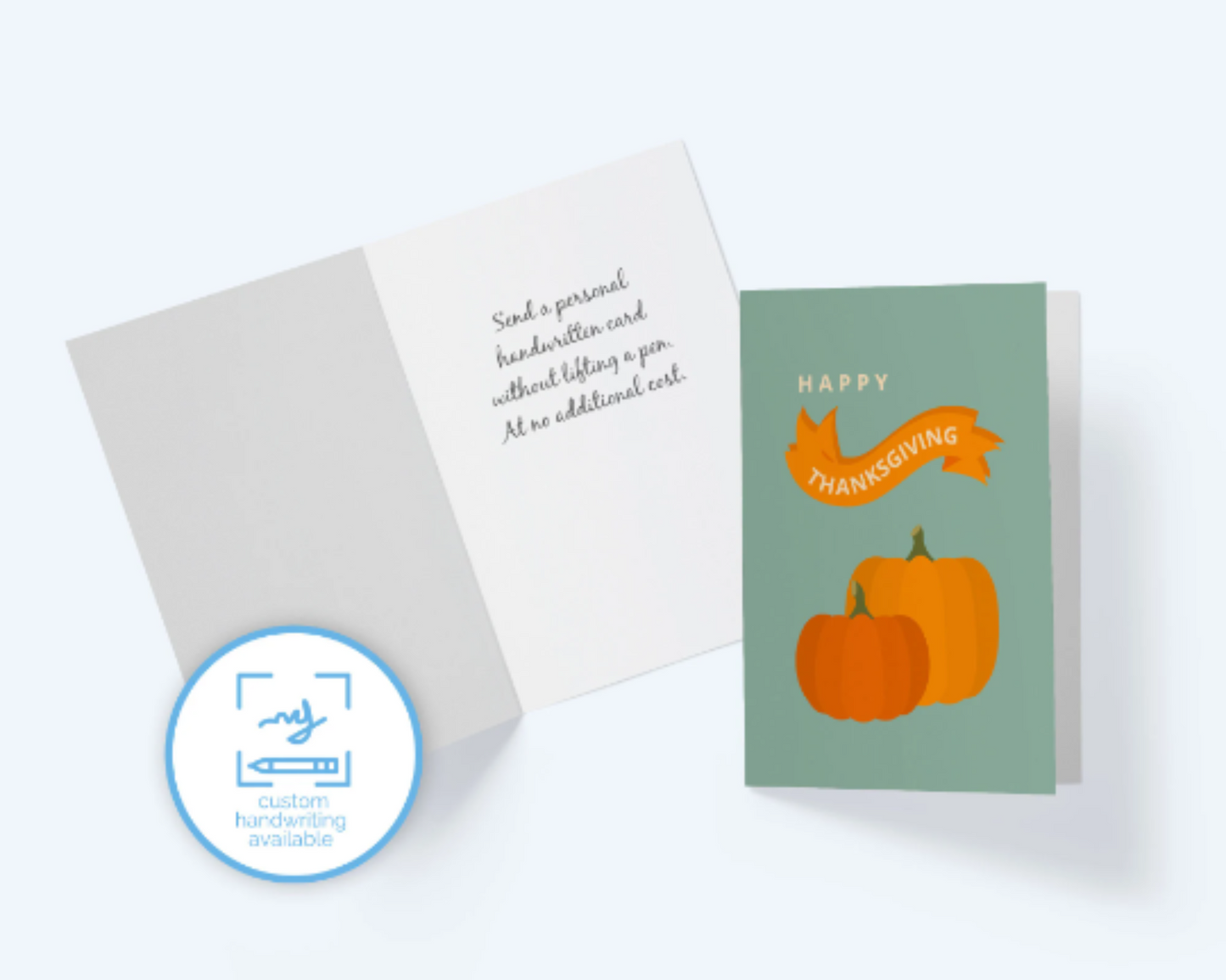 Happy Thanksgiving Fall Pumpkins Greeting Card.