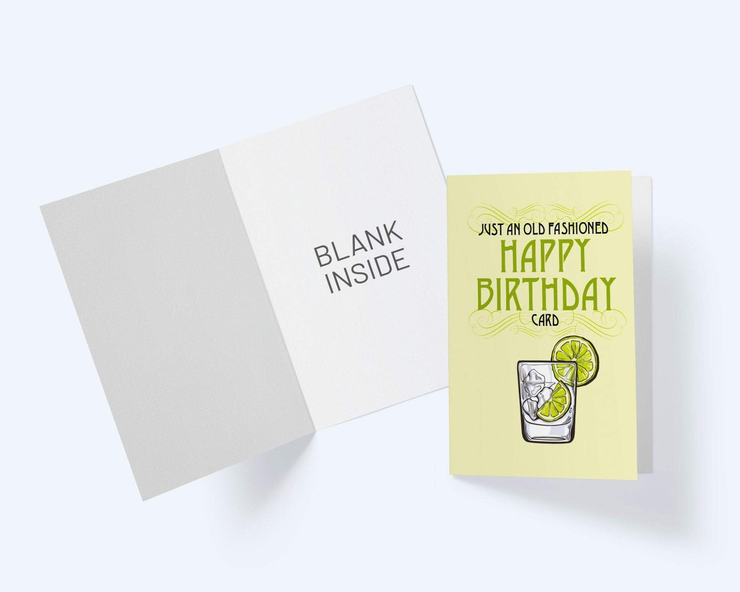 Old Fashioned Drink Happy Birthday Greeting Card.