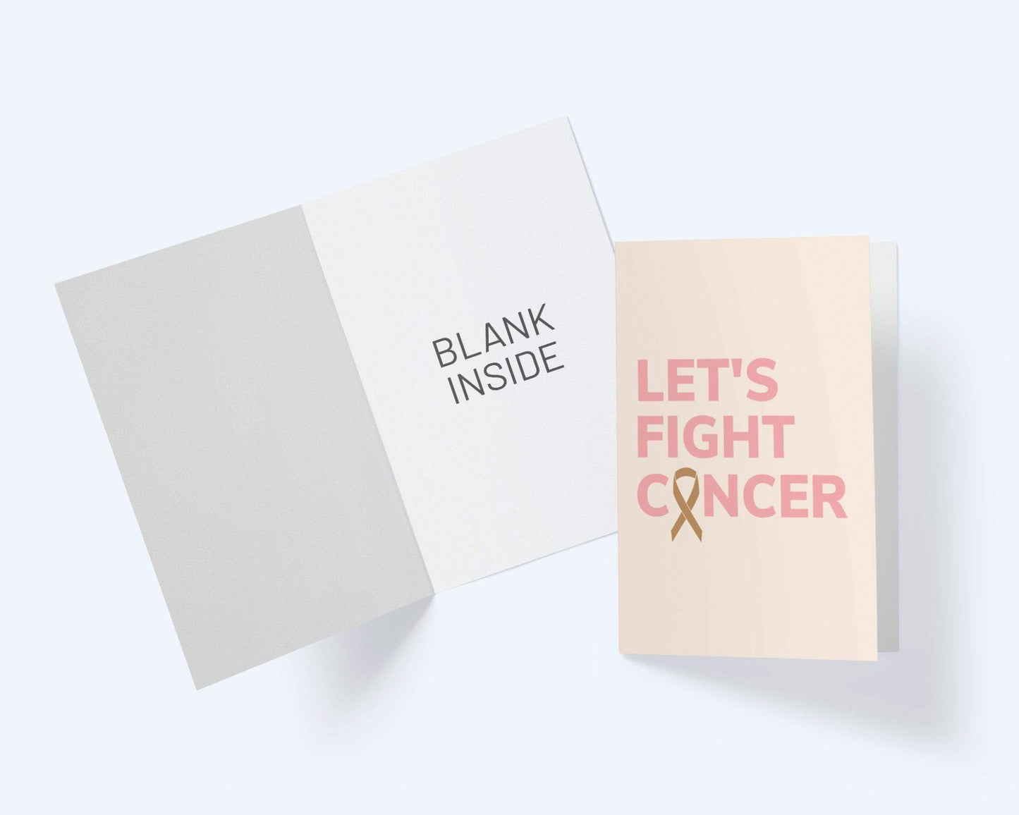 Let's Fight Cancer - Cancer Awareness Greeting Card -Thinking Of You - Encouragement Card.