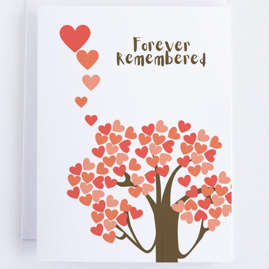 Forever Remembered In Our Hearts -  Sympathy Greeting Card.