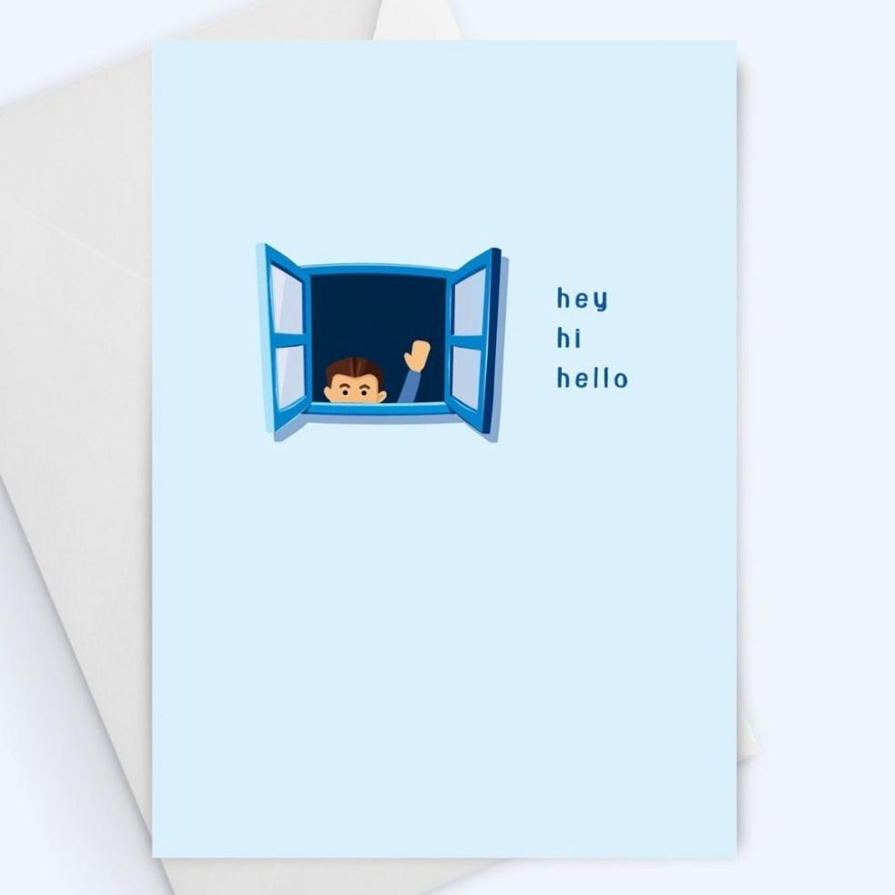 Hey Hi Hello - Thinking Of You Greeting Card.