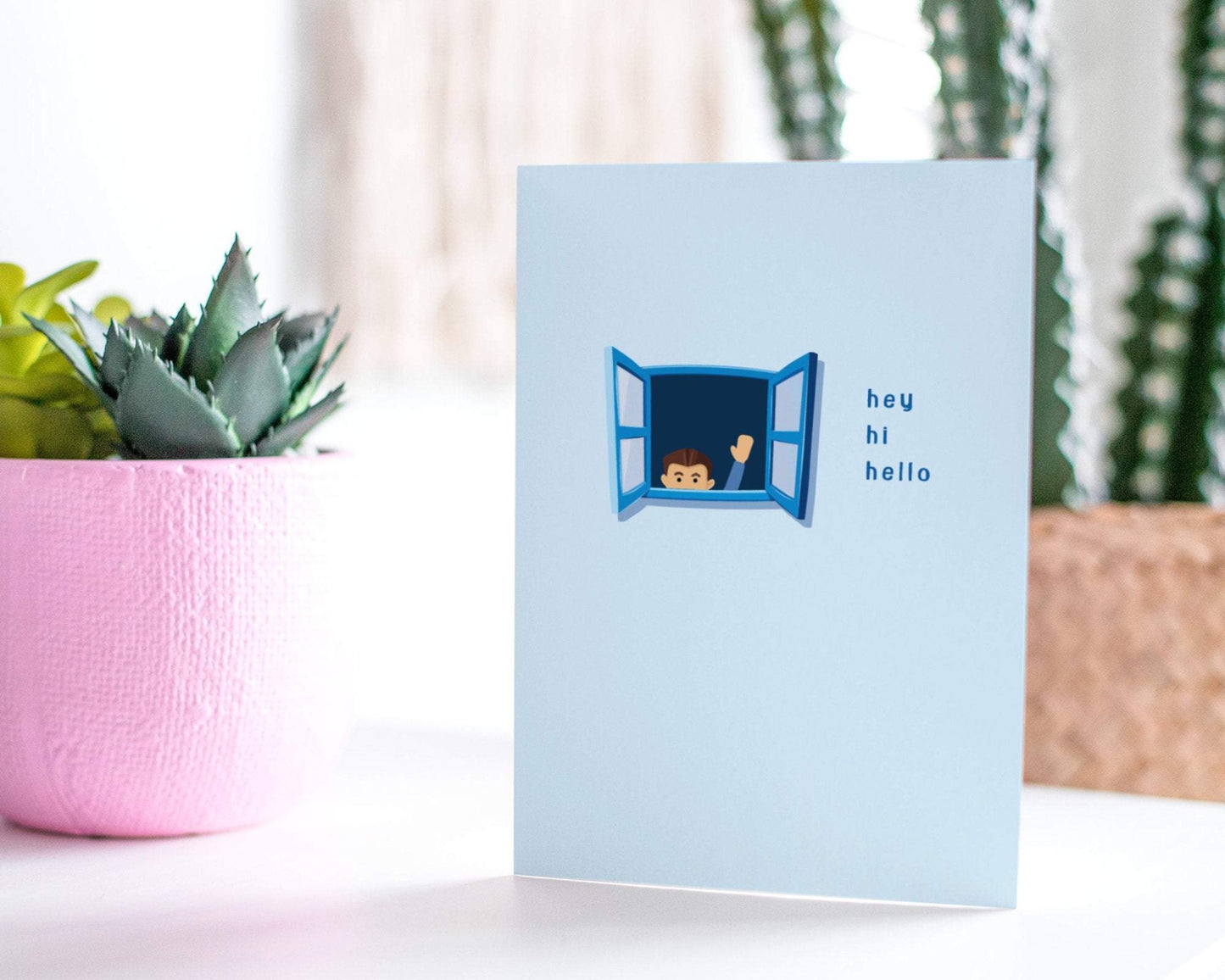 Hey Hi Hello - Thinking Of You Greeting Card.