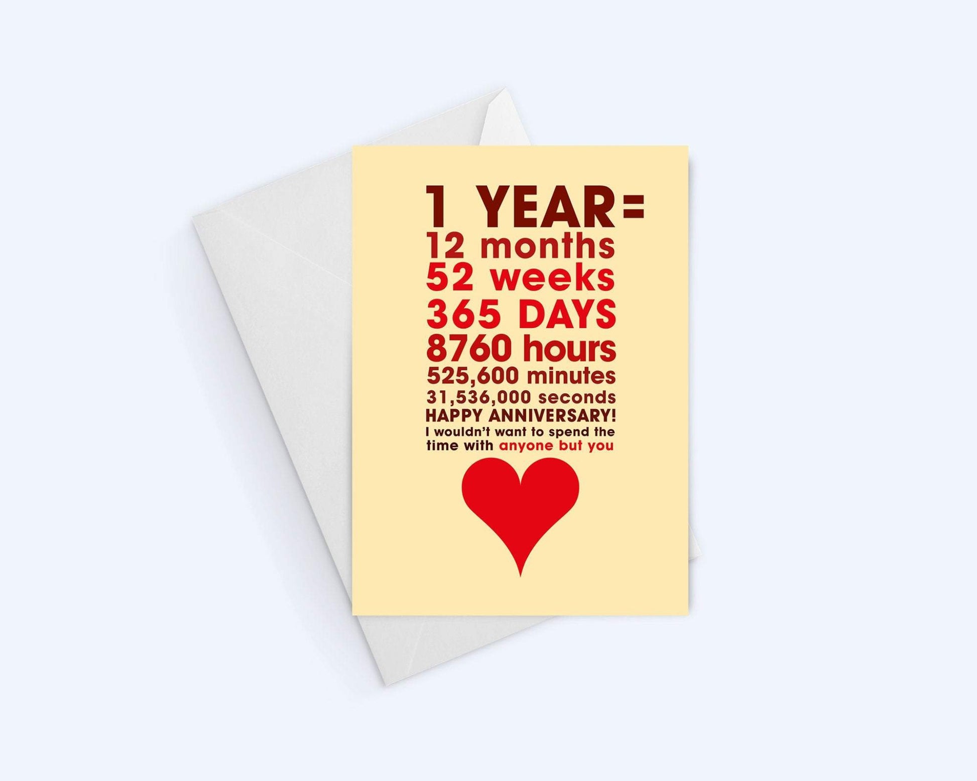 Anniversary Greeting Card: Happy 1st Year.