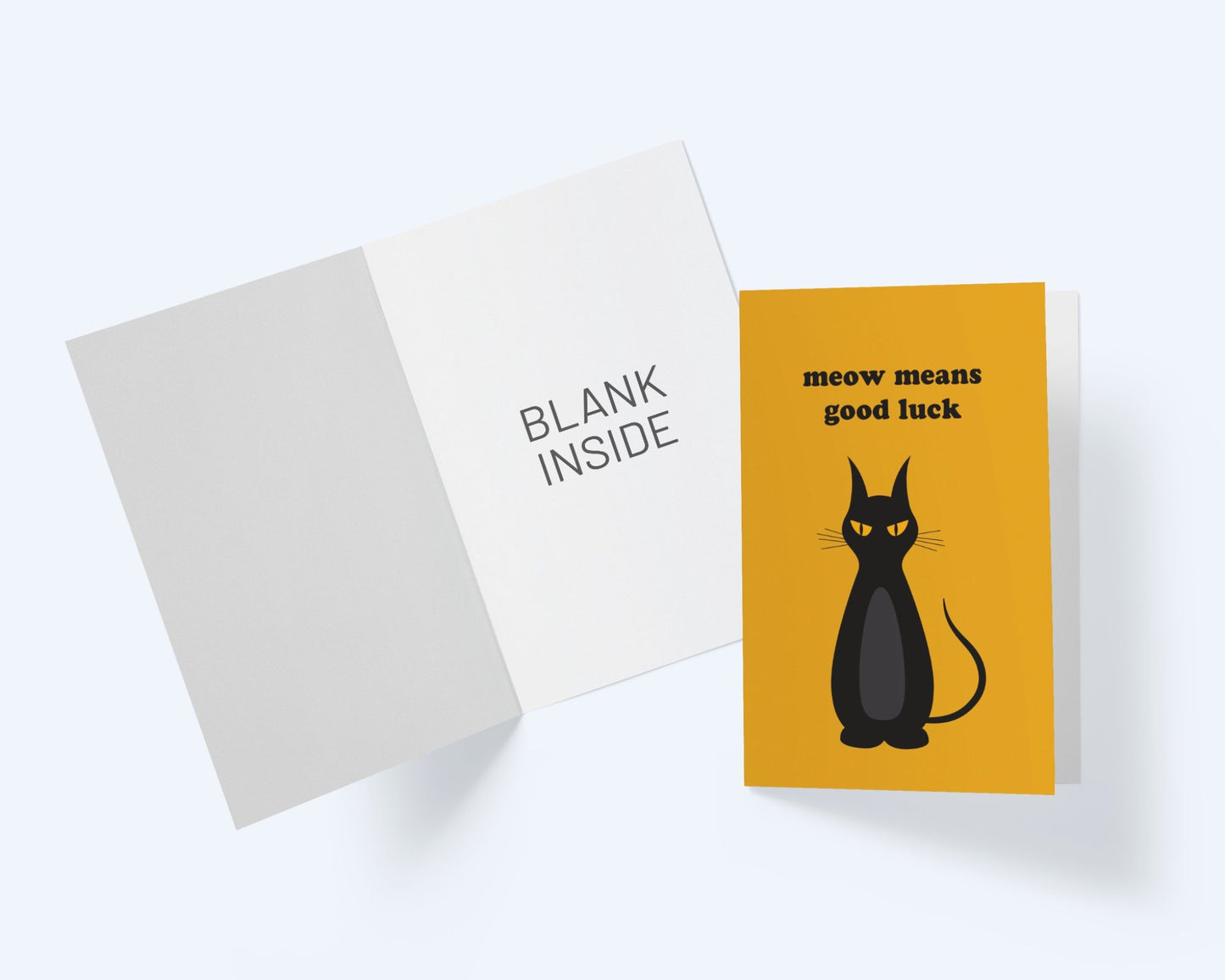 Happy Halloween Card: Meow Means Good Luck.