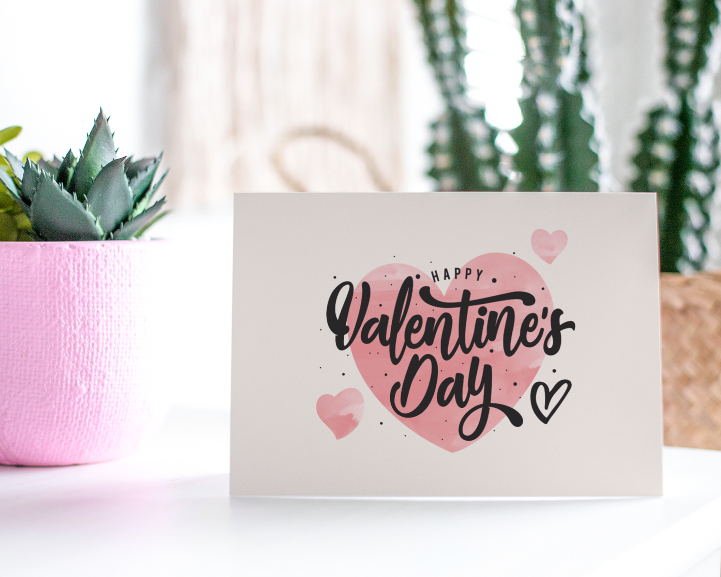 Valentine's Day Greeting Card : Happy Valentine's Day, With Hearts.