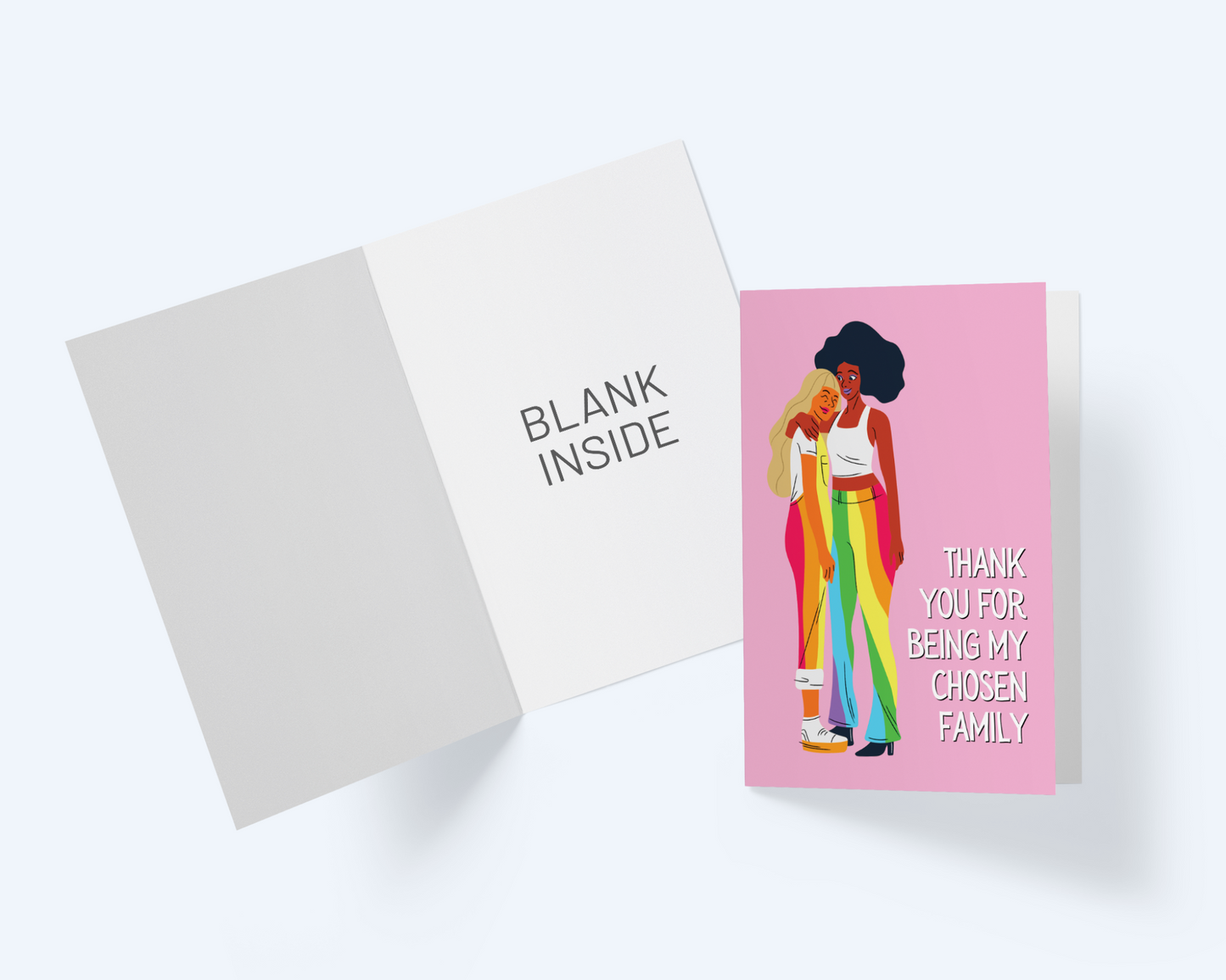 Thank You Chosen Family, Thank You Greeting Card, LGBTQ Thank You Note Card.