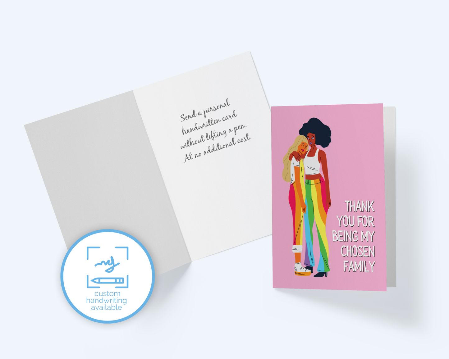 Thank You Chosen Family, Thank You Greeting Card, LGBTQ Thank You Note Card.