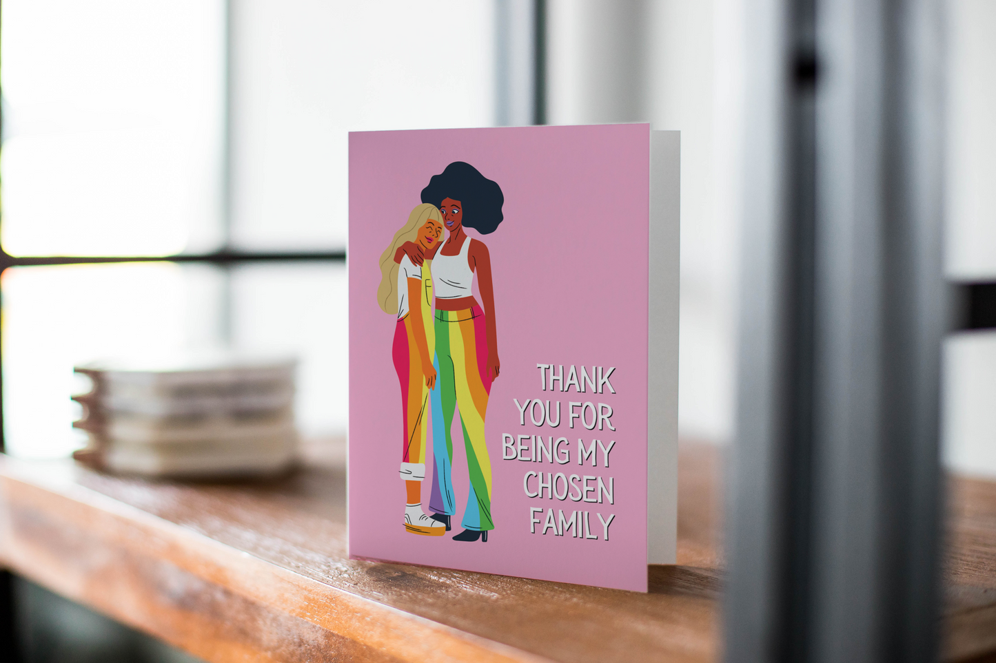 Thank You Chosen Family, Thank You Greeting Card, LGBTQ Thank You Note Card.