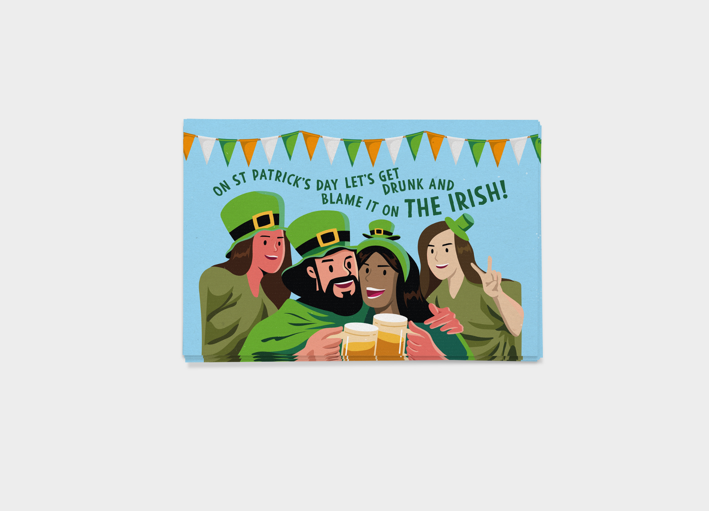 Saint Patrick's Day "Let's Get Drunk Postcard Bundle: Postcard Pack Or 5 Or 10.