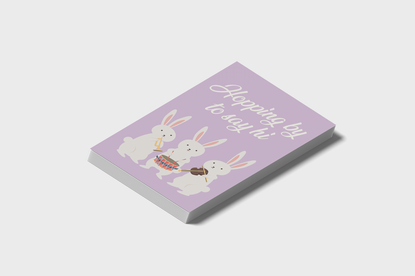 Happy Easter Postcards: "Hopping By To Say Hi" Postcard Packs 5 Or 10 Count.