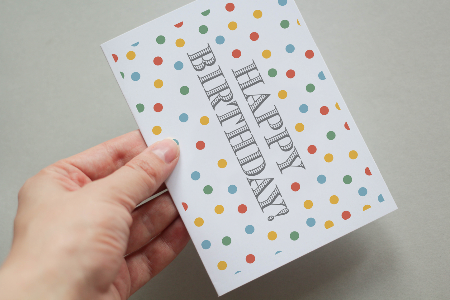 Happy Birthday Confetti Postcard Pack Of 5 or 10 Cards.