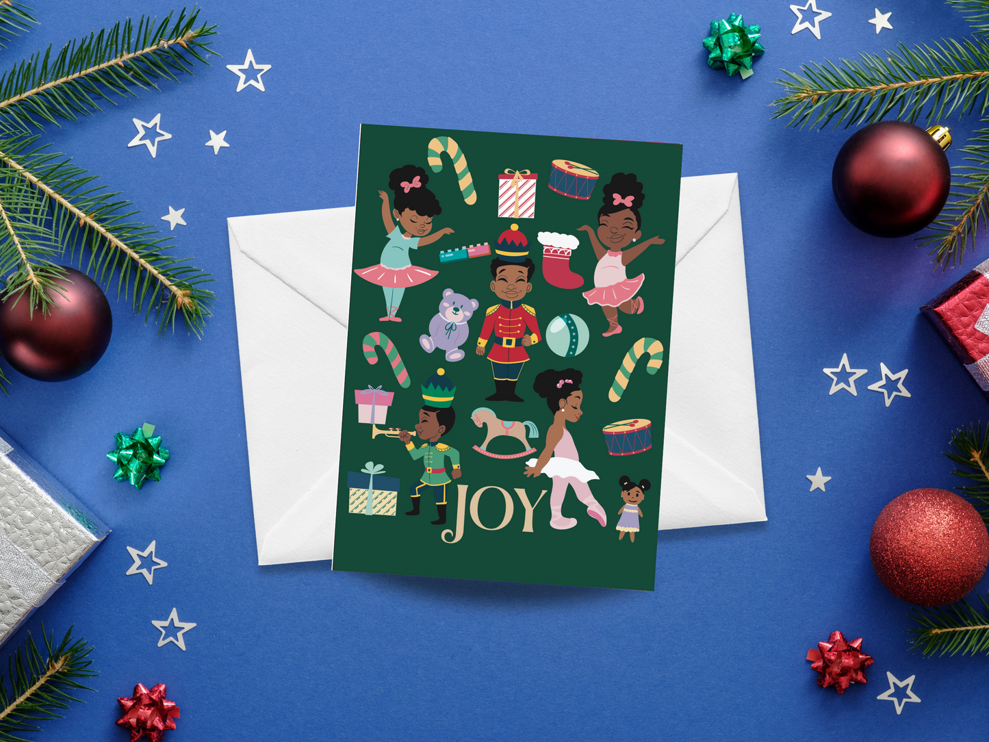 Black Paper Party Home For the Holidays Collection - Joy Personalized Christmas Card