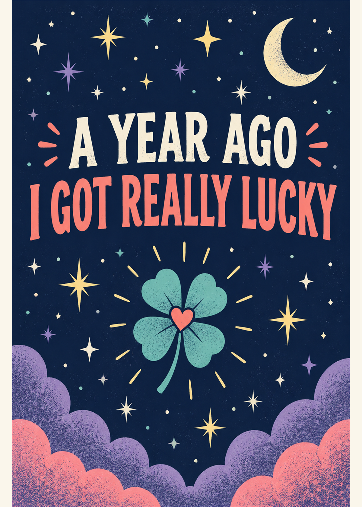 Celestial 1st anniversary card reading a year ago I got really lucky