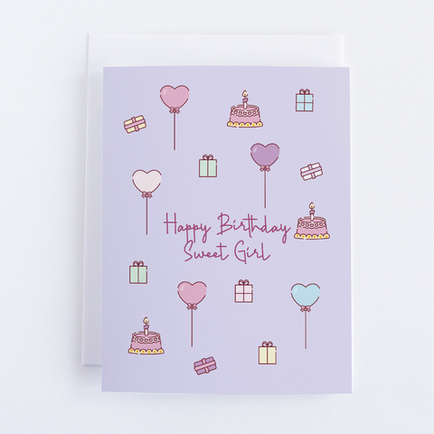 Happy Birthday Sweet Girl - Kids Birthday Card