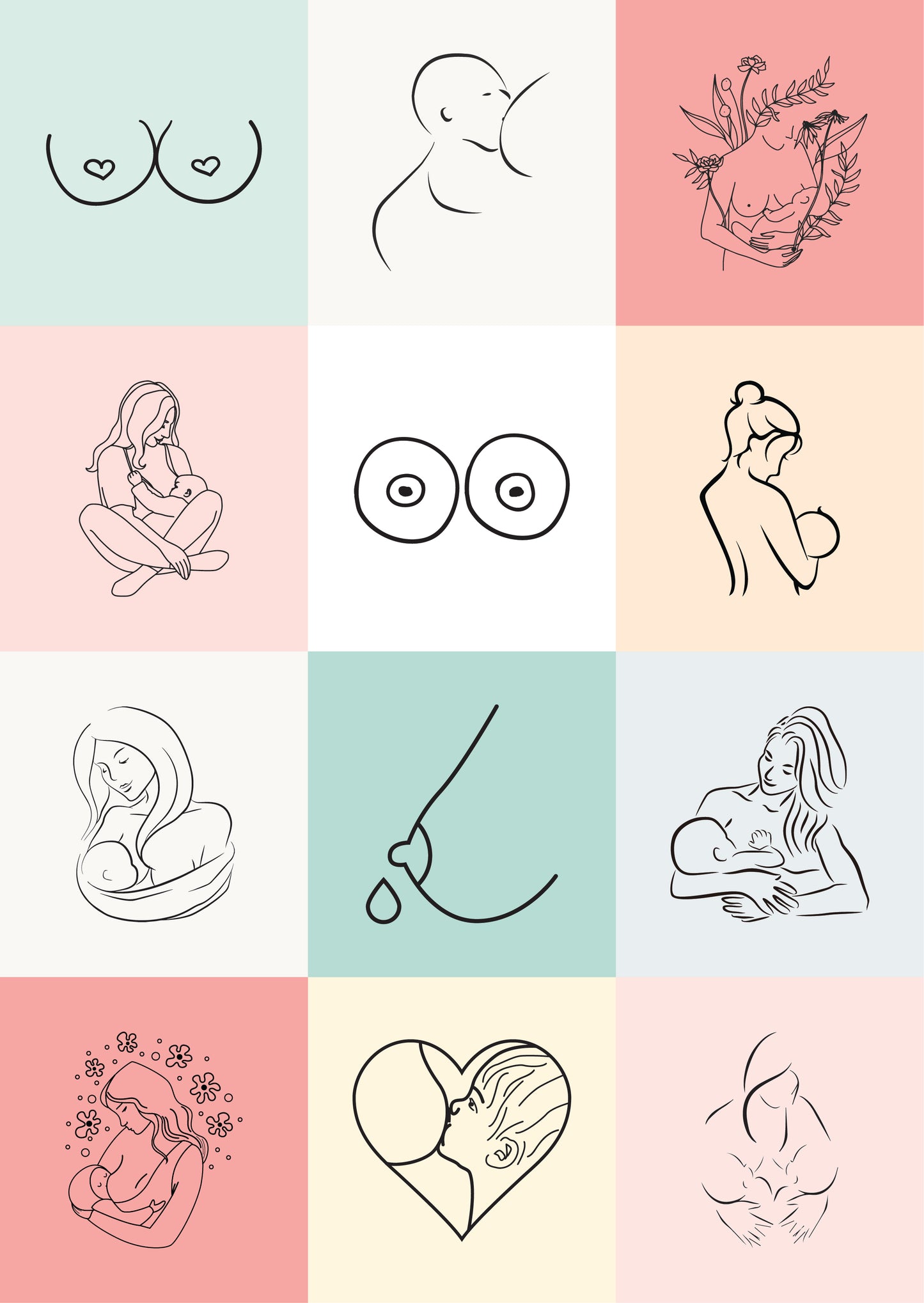 Breastfeeding Collection, Art Print