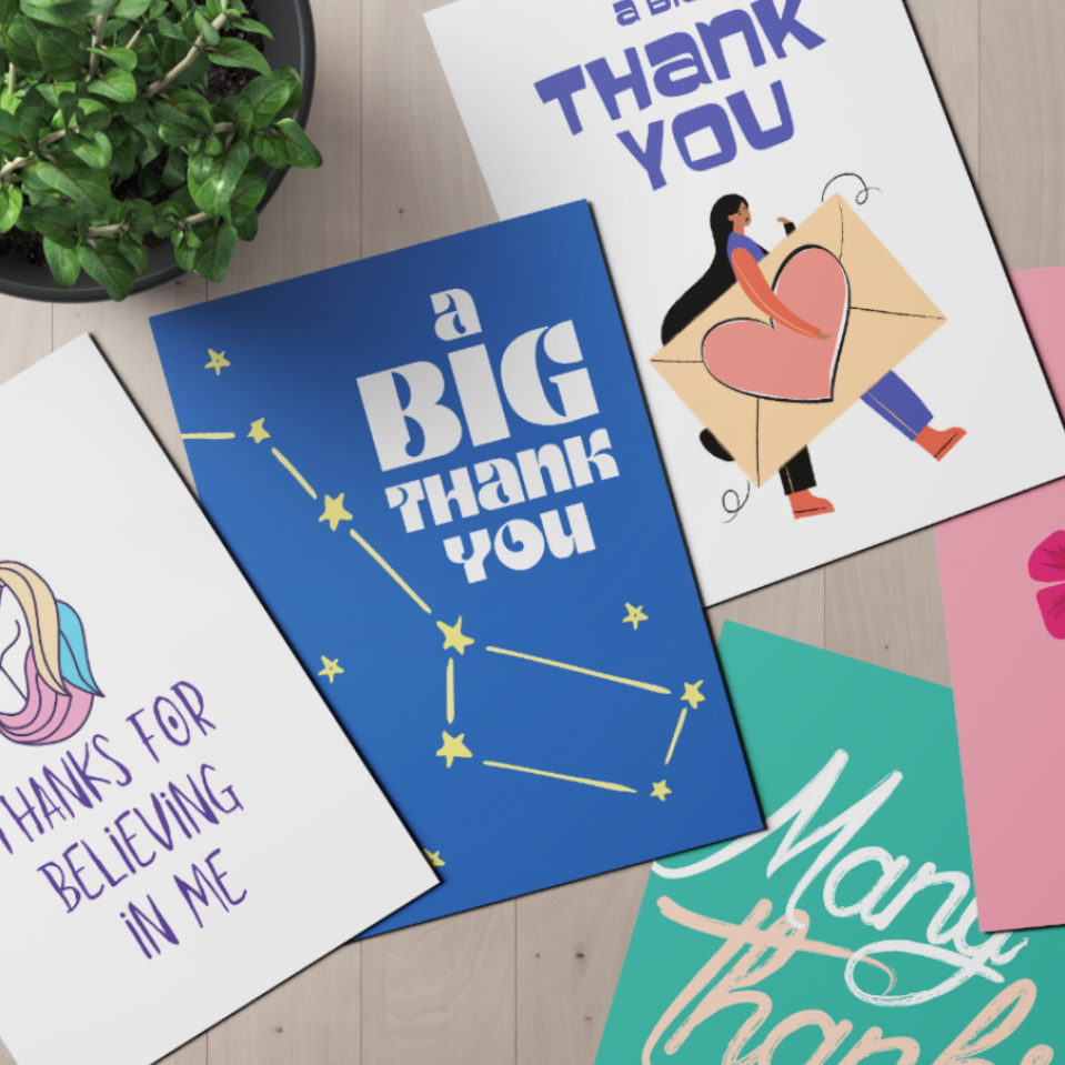 A Big Thank You Postcard Bundle (5 or 10 Postcards).