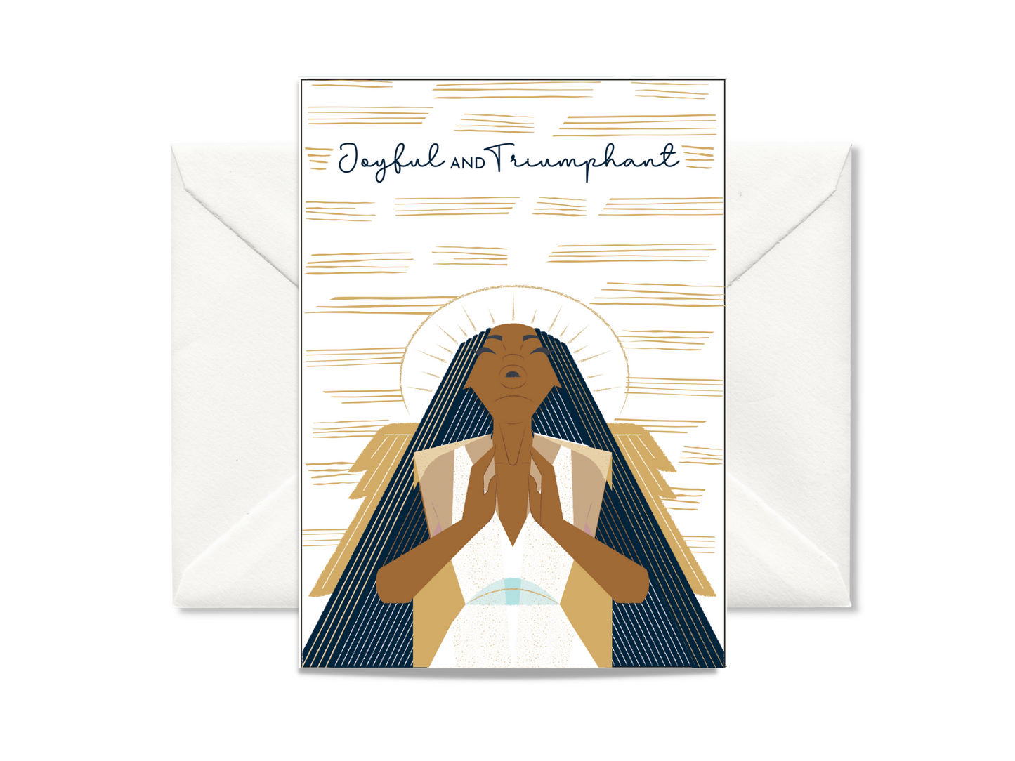 Black Paper Party Celestial Collection - Joyful & Triumphant Personalized Christmas Card