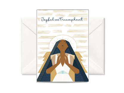 Black Paper Party Celestial Collection - Joyful & Triumphant Personalized Christmas Card