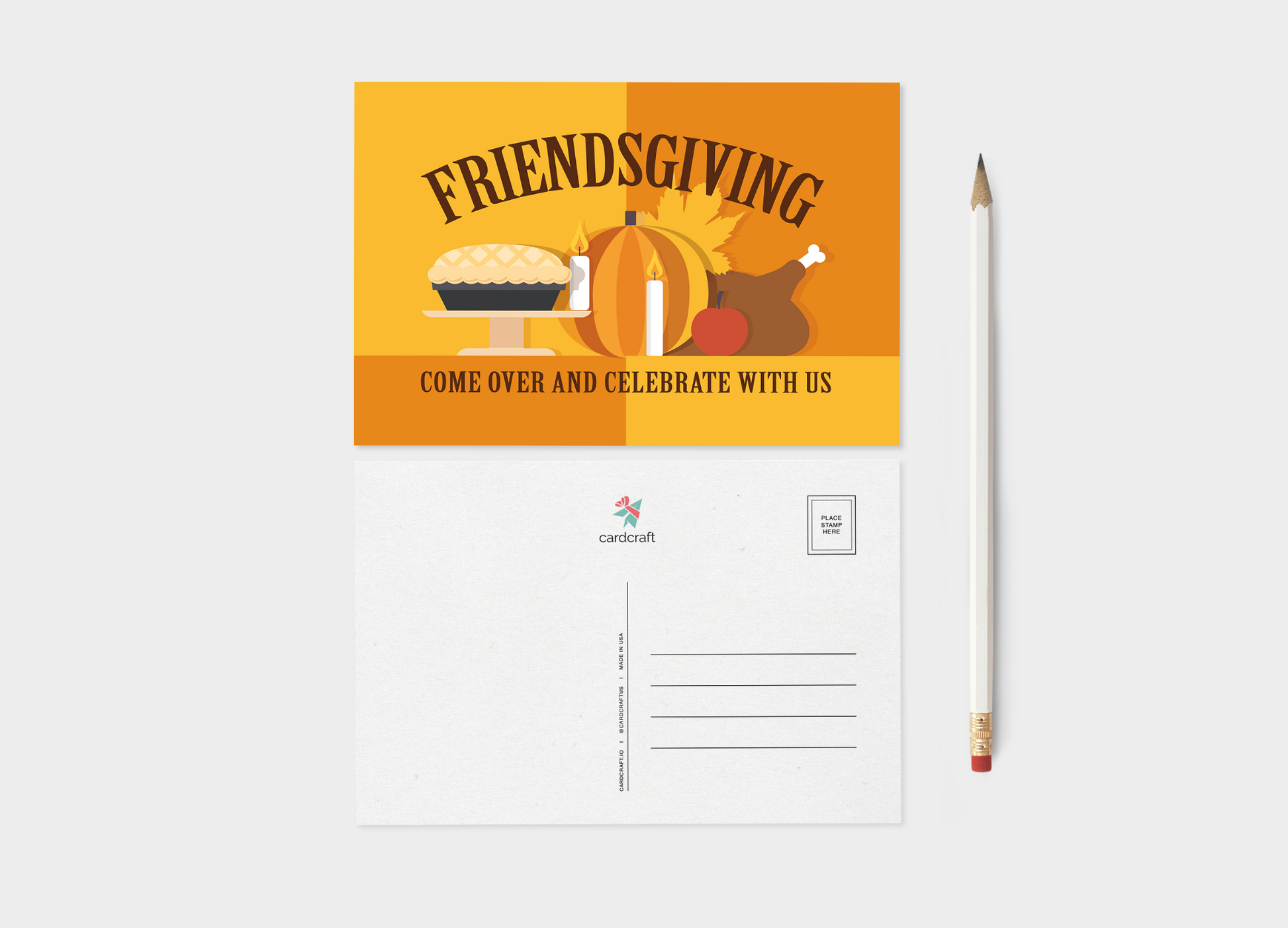 Friendsgiving Invitation Postcard Invitations - Note Card Invitations For Friendsgiving 5 or 10 Postcard Set.