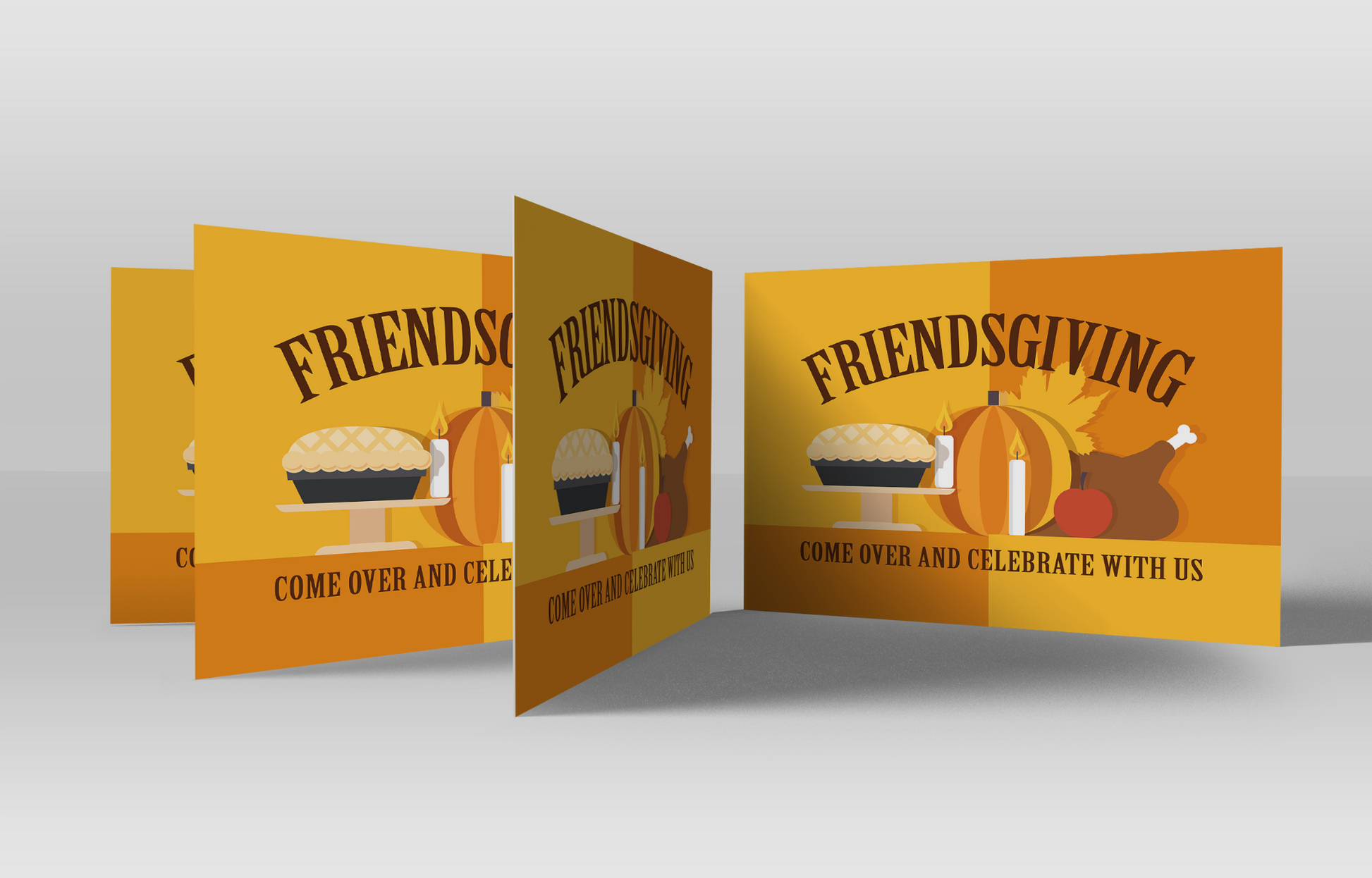 Friendsgiving Invitation Postcard Invitations - Note Card Invitations For Friendsgiving 5 or 10 Postcard Set.