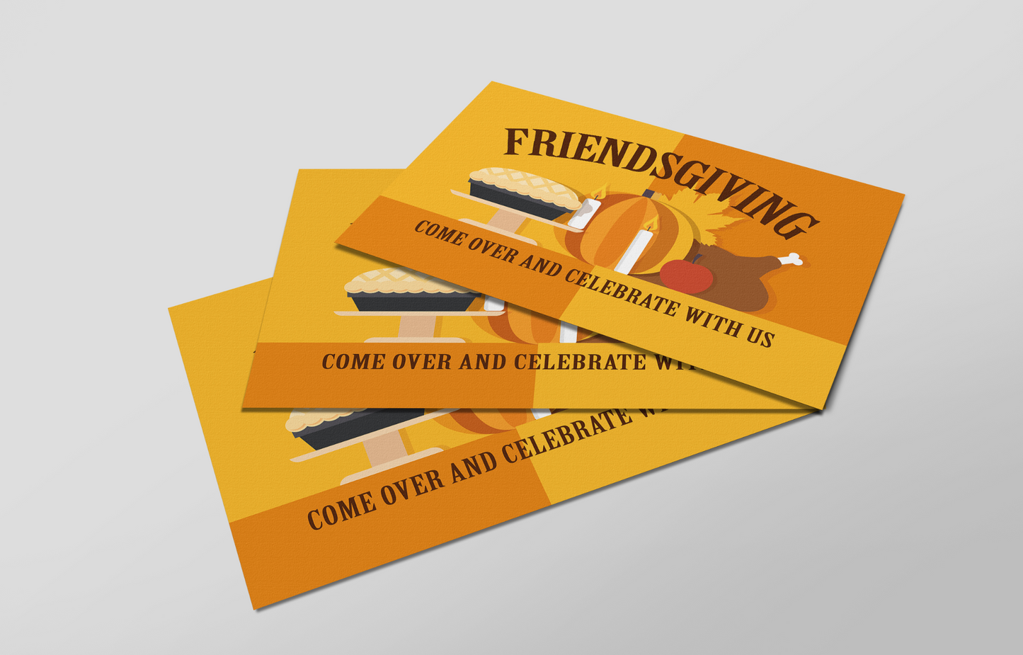 Friendsgiving Invitation Postcard Invitations - Note Card Invitations For Friendsgiving 5 or 10 Postcard Set.