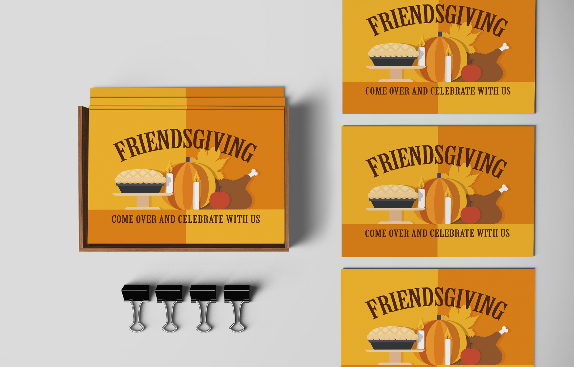 Friendsgiving Invitation Postcard Invitations - Note Card Invitations For Friendsgiving 5 or 10 Postcard Set.
