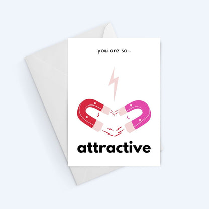Magnetic Attraction, Pink, Valentine's Day Greeting Card