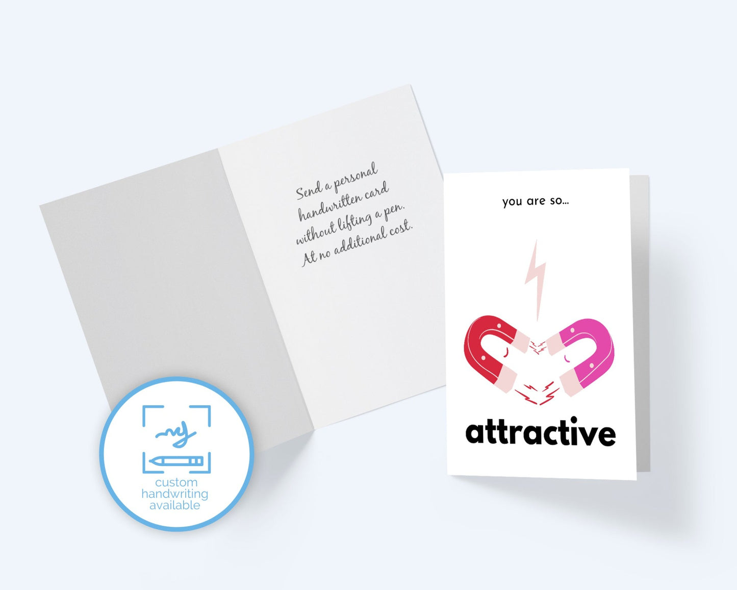 Magnetic Attraction, Pink, Valentine's Day Greeting Card