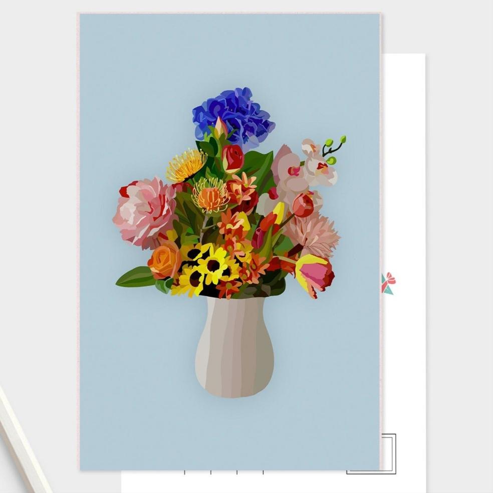 Bouquet Postcard Set - Erin Drazdzinski -Thinking Of You.