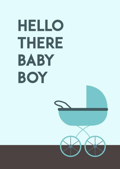 Hello There baby boy! New Baby Congratulations Greeting Card.