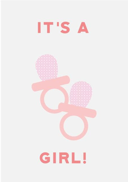 It's a Girl! New Baby Congratulations Greeting Card.