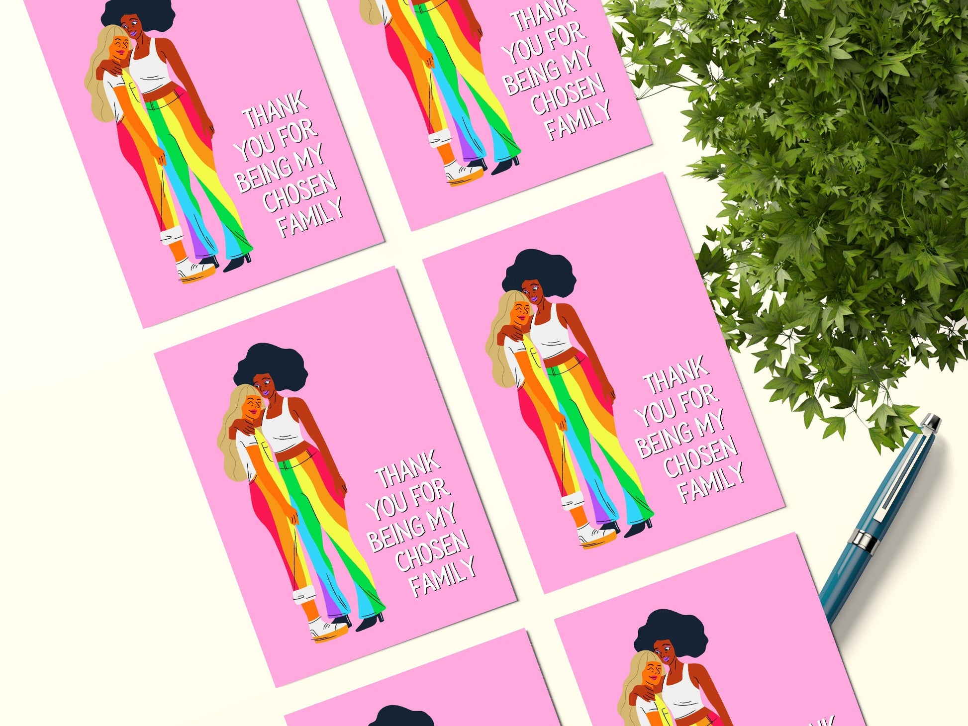Thank You Postcards - Happy Pride Greeting - Pride Month - Thank You For Being My Chosen Family..