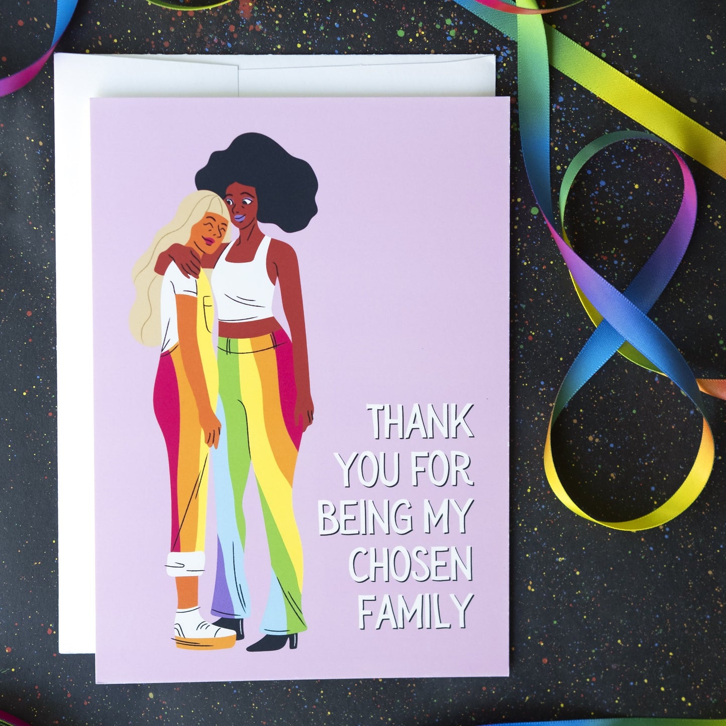 Thank You Chosen Family, Thank You Greeting Card, LGBTQ Thank You Note Card.
