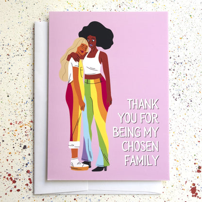 Thank You Chosen Family, Thank You Greeting Card, LGBTQ Thank You Note Card.