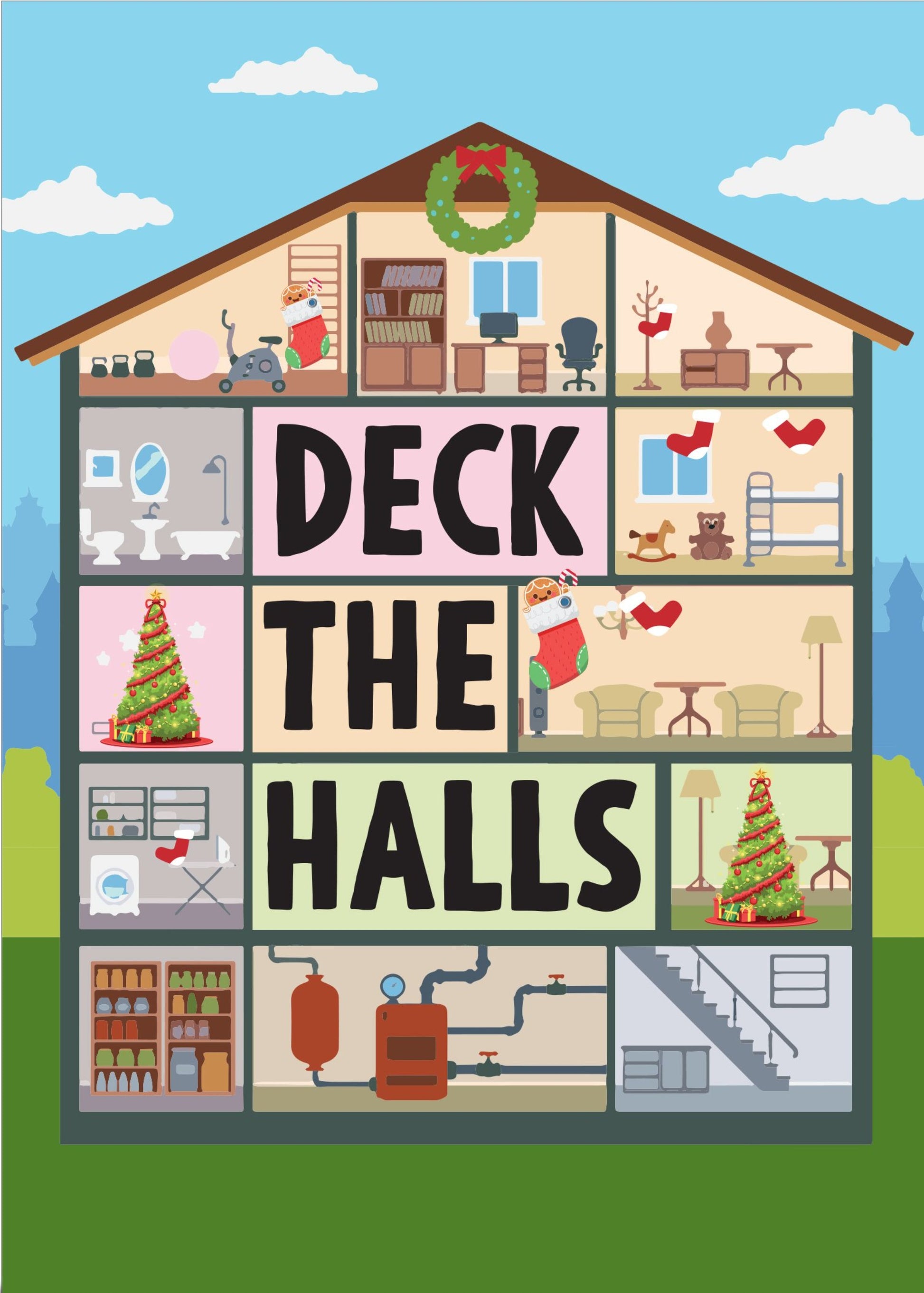 Deck The Halls Christmas Card.