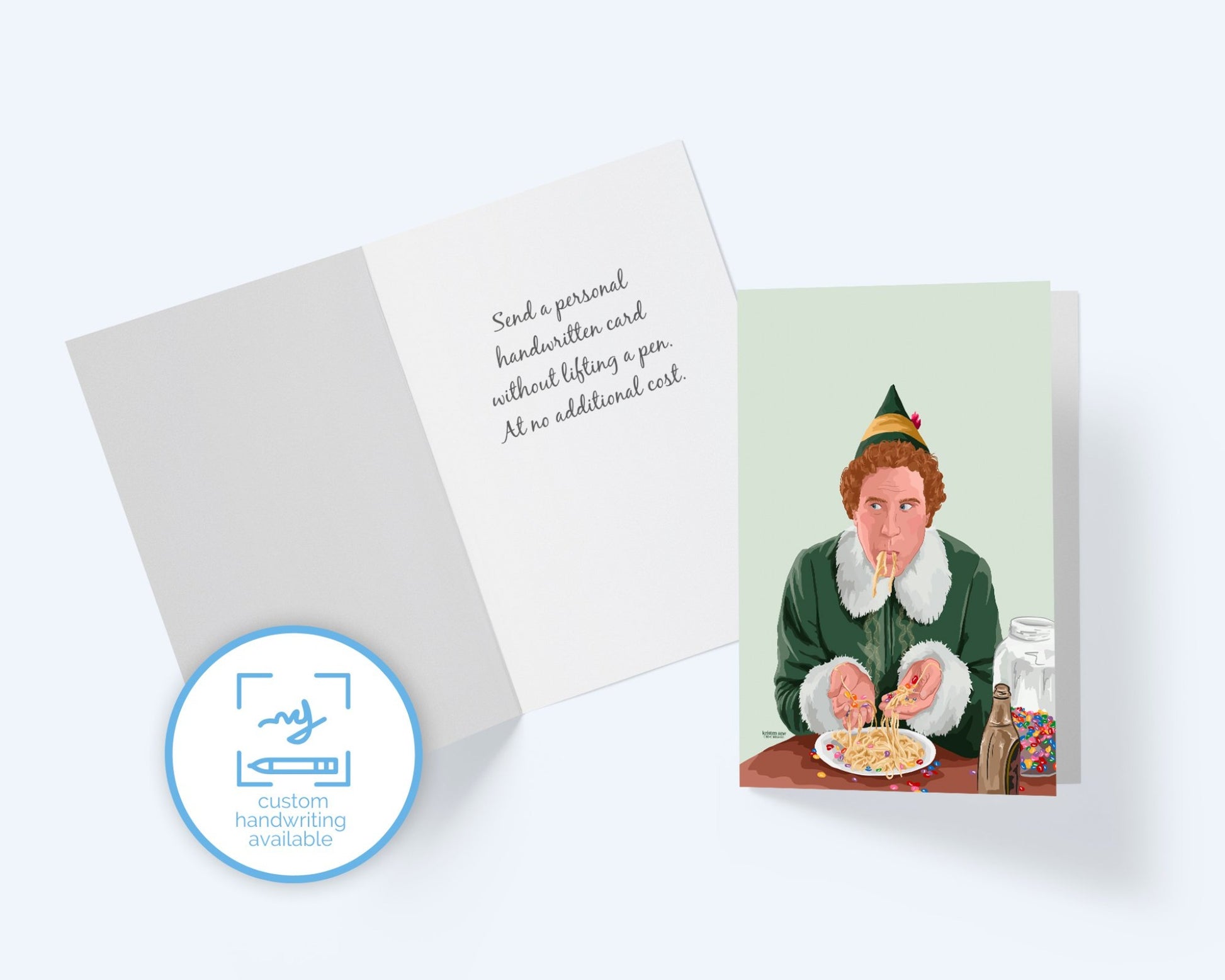 Buddy The Elf Spaghetti Holiday Card - Kristen Sew.