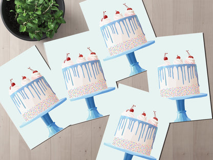 Birthday Cake Postcard Set - Erin Erin Drazdzinski.