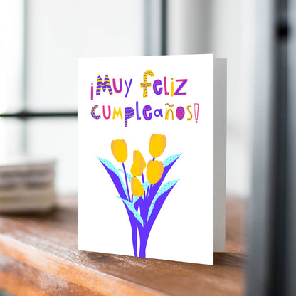 Happy Birthday Greeting Card, ¡muy feliz cumpleaños! - Tarjeta de felicitación española